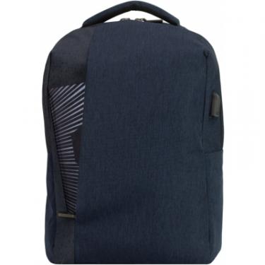 Рюкзак школьный Optima 17.5" USB Techno чоловічий 0.7 кг 16-25 л Синій з Фото 3