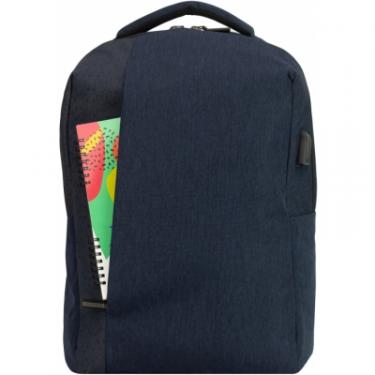 Рюкзак школьный Optima 17.5" USB Techno чоловічий 0.7 кг 16-25 л Синій з Фото 4
