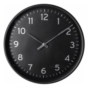 Настенные часы Optima Elegant пластиковий, чорний/срібло Фото