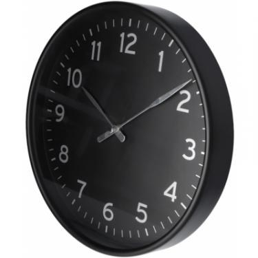 Настенные часы Optima Elegant пластиковий, чорний/срібло Фото 1