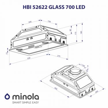 Вытяжка кухонная Minola HBI 52622 BL GLASS 700 LED Фото 9