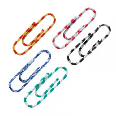 Скрепки канцелярские Axent кольорові смугасті, 28мм 100шт ( пластиковий конте Фото