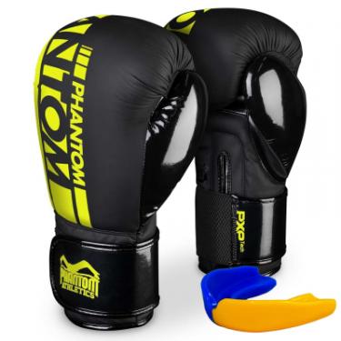 Боксерские перчатки Phantom APEX Elastic Neon Black/Yellow 10oz Фото