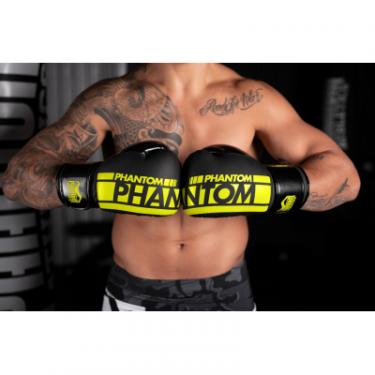 Боксерские перчатки Phantom APEX Elastic Neon Black/Yellow 10oz Фото 9