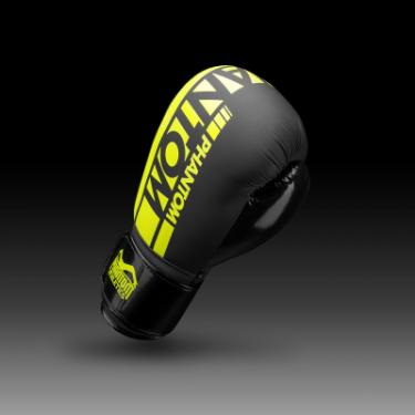 Боксерские перчатки Phantom APEX Elastic Neon Black/Yellow 10oz Фото 1