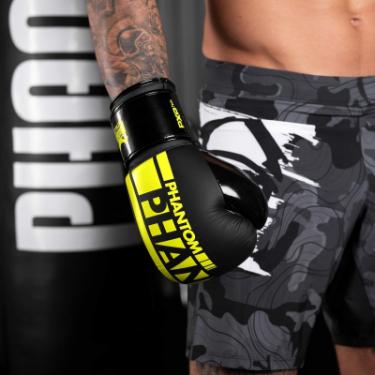 Боксерские перчатки Phantom APEX Elastic Neon Black/Yellow 10oz Фото 8