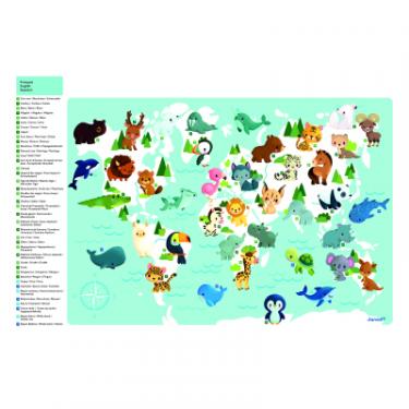 Развивающая игрушка Janod Магнітний набір Карта світу з тваринами Фото 4