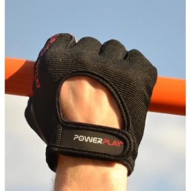 Перчатки для фитнеса PowerPlay 9077 Never Stop чорно-червоні L Фото 8