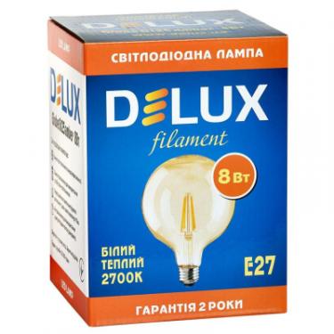 Лампочка Delux Globe G125 8Вт E27 2700К amber filament Фото 1
