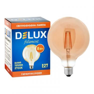 Лампочка Delux Globe G125 8Вт E27 2700К amber filament Фото 2