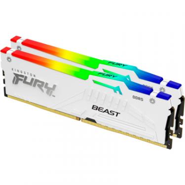 Модуль памяти для компьютера Kingston Fury (ex.HyperX) DDR5 32GB (2x16GB) 5600 MHz FURY Beast White RGB Фото 1