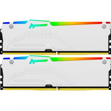 Модуль памяти для компьютера Kingston Fury (ex.HyperX) DDR5 32GB (2x16GB) 5600 MHz FURY Beast White RGB Фото 3