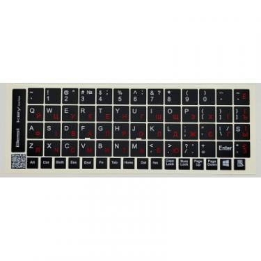 Наклейка на клавиатуру BestKey непрозора чорна, 68, червоний Фото