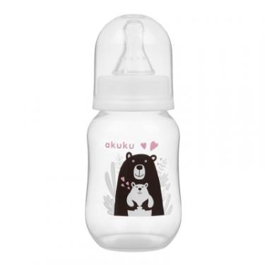 Бутылочка для кормления Akuku чорний Ведмедик, 125 мл Фото