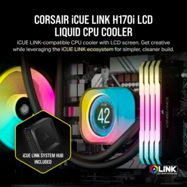 Система жидкостного охлаждения Corsair iCUE Link H170i LCD RGB Фото 4