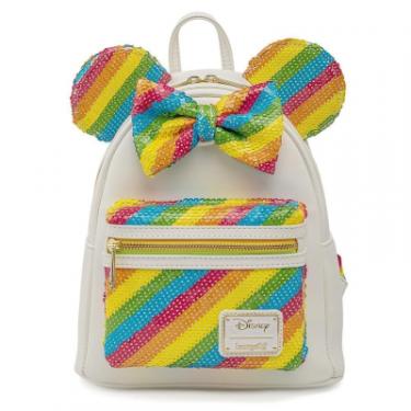 Рюкзак школьный Loungefly Disney - Minnie Mouse Sequined Rainbow Mini Backpa Фото 3