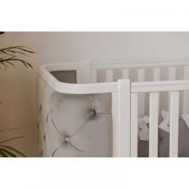 Кроватка Angelo Luna гудзики біло-сіре (велюр) 120х60 Фото 4