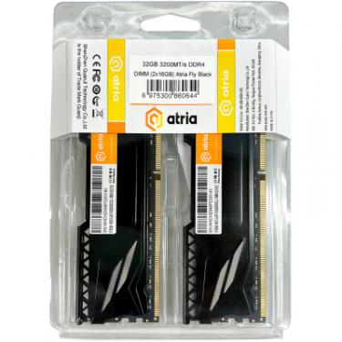 Модуль памяти для компьютера ATRIA DDR4 32GB (2x16GB) 3200 MHz Fly Black Фото 2