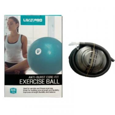 Мяч для фитнеса LivePro Anti-burst Core-fit Exercise Ball LP8201-65 синій Фото 1