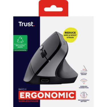 Мышка Trust Bayo 2 Ergonomic Wireless/USB-A Black Фото 8