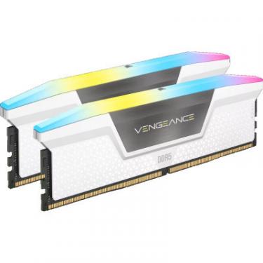Модуль памяти для компьютера Corsair DDR5 32GB (2x16GB) 5600 MHz Vengeance RGB White Фото 1