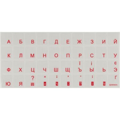 Наклейка на клавиатуру Brain red Фото