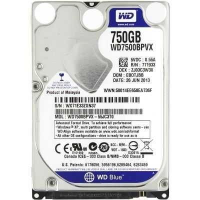Жесткий диск для ноутбука WD 2.5" 750GB Фото