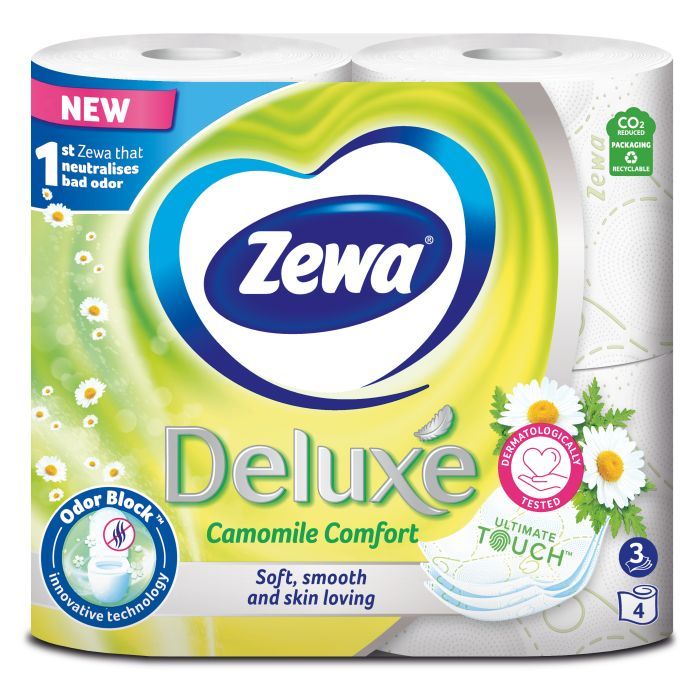 Туалетная бумага Zewa Deluxe Ромашка 3 шари 4 рулони Фото