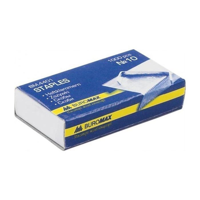 Скобы для канцелярского степлера Buromax №10, 1000 шт., JOBMAX Фото