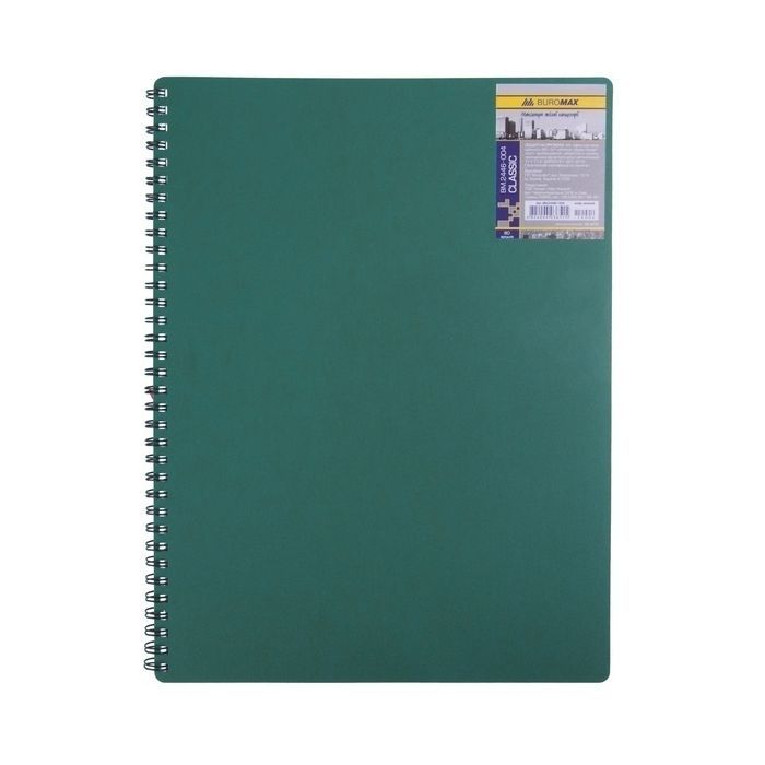 Блокнот Buromax spiral side, А6, 80sheets, CLASSIC, square, green Фото