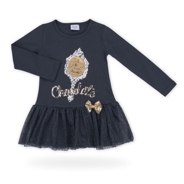 Платье детское Breeze с кружевной юбкой "Chocolate" Фото