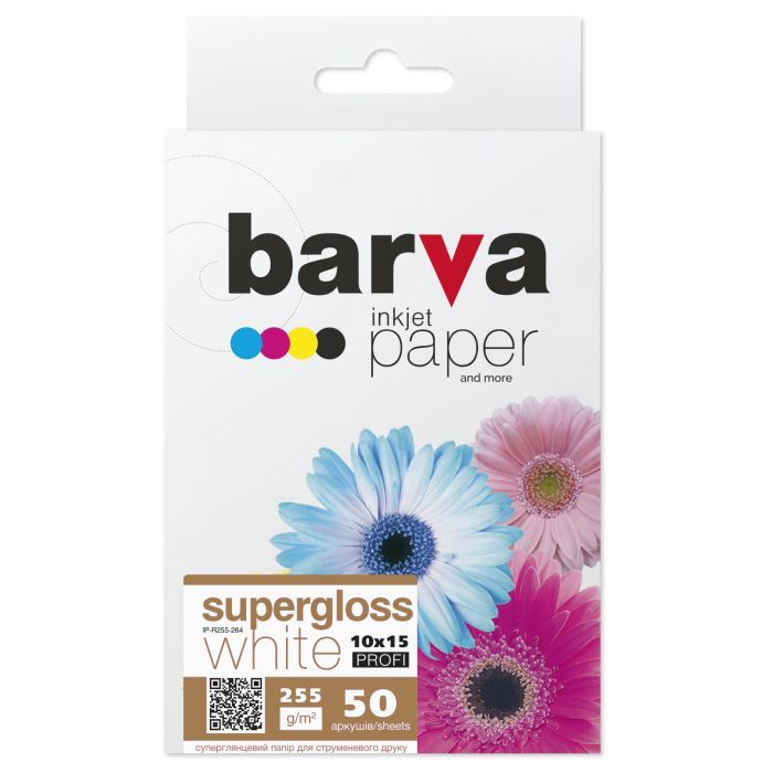 Фотобумага Barva 10x15, 255 g/m2, PROFI, 50арк, supergloss Фото
