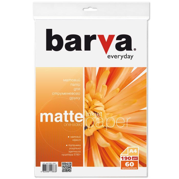 Фотобумага Barva A4 Everyday matted 190г 60с Фото