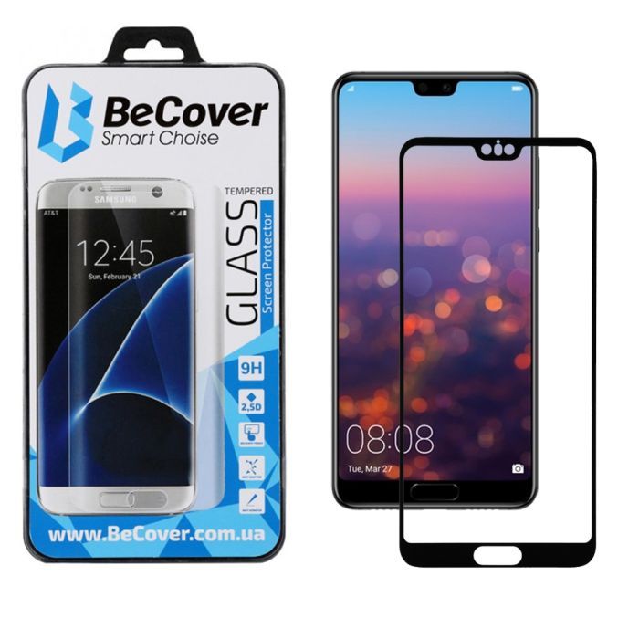 Стекло защитное BeCover HUAWEI P20 Black Фото