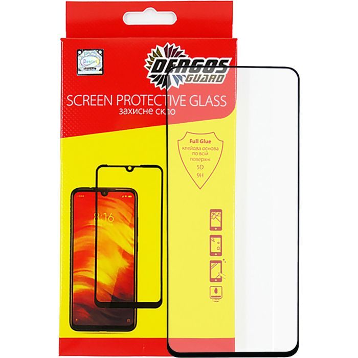 Стекло защитное Dengos Full Glue OPPO A53, black frame Фото