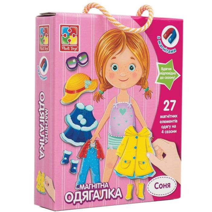 Развивающая игрушка Vladi Toys Магнітна одевалка Соня, укр. Фото