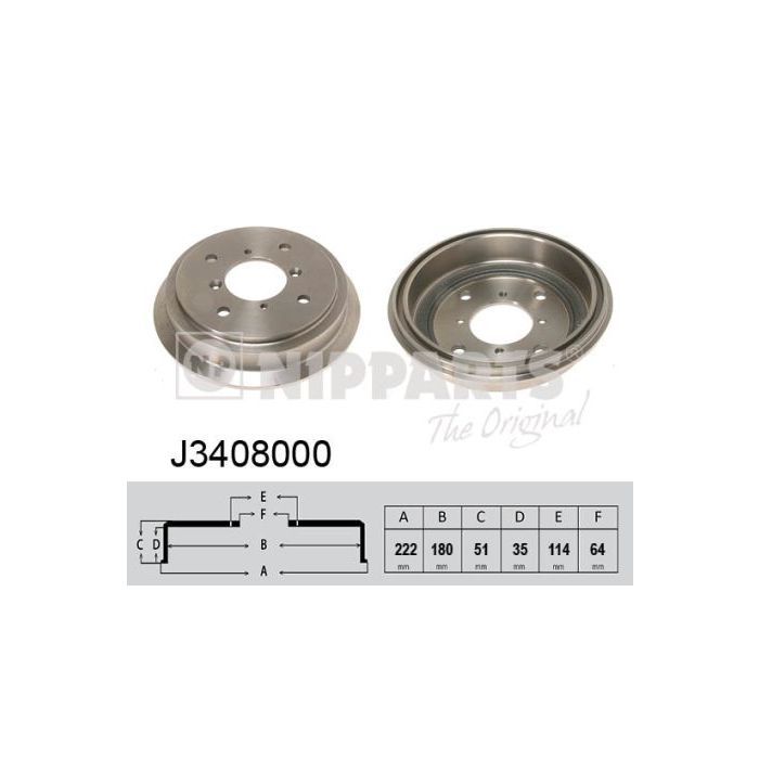 Тормозной барабан Nipparts J3408000 Фото