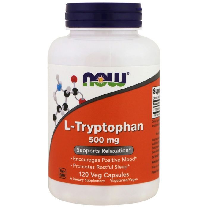 Аминокислота Now Foods L-триптофан, 500 мг, 120 растительных капсул Фото