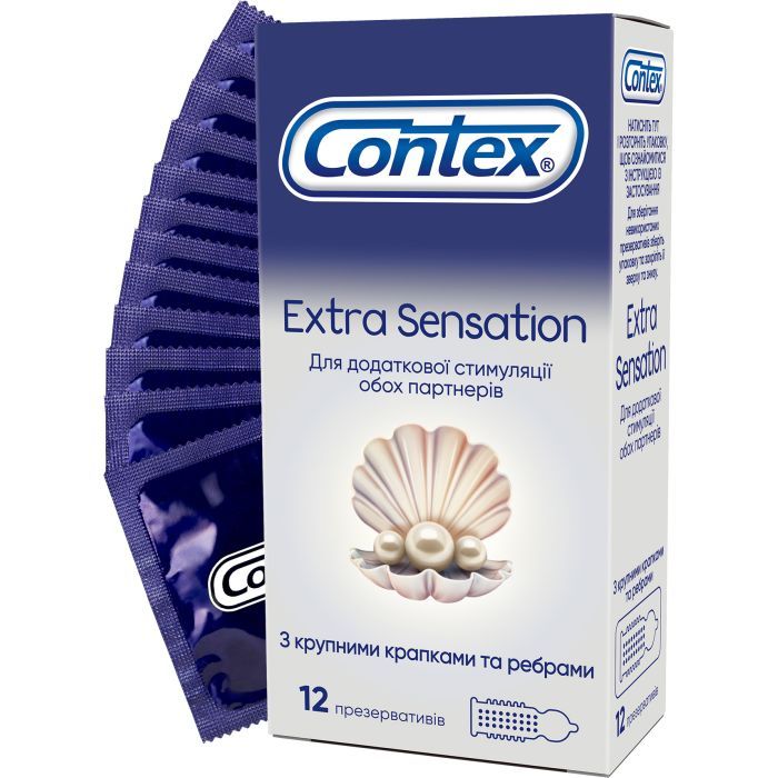 Презервативы Contex Extra Sensation з крупними крапками та ребрами 12 Фото