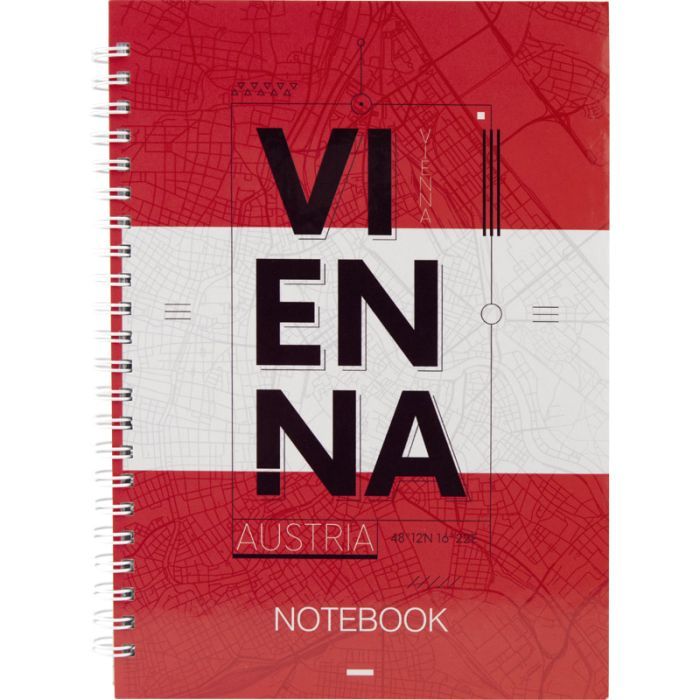Блокнот Axent на спирали твердая обкл., А5, 96л. Vienna Фото