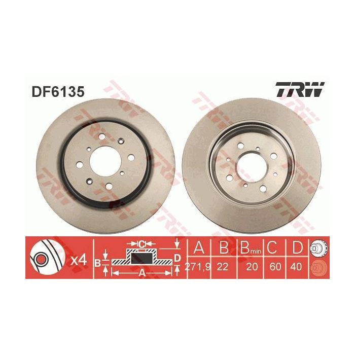 Тормозной диск TRW DF6135 Фото