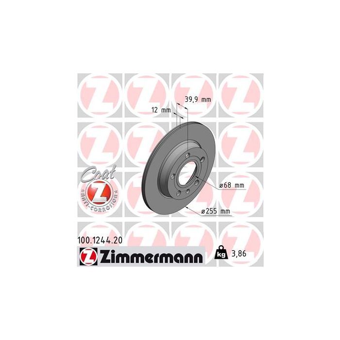 Тормозной диск ZIMMERMANN 100.1244.20 Фото