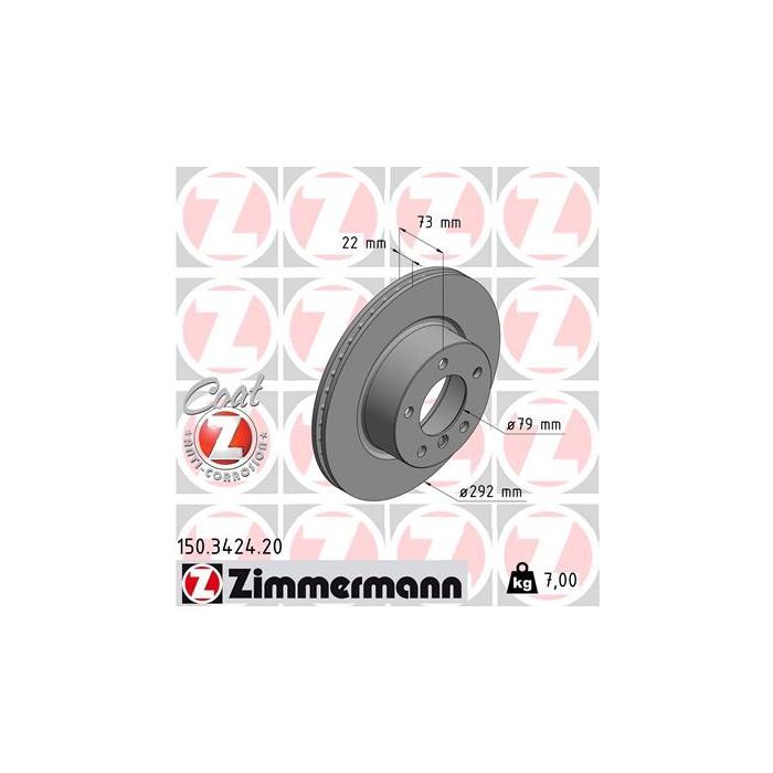 Тормозной диск ZIMMERMANN 150.3424.20 Фото