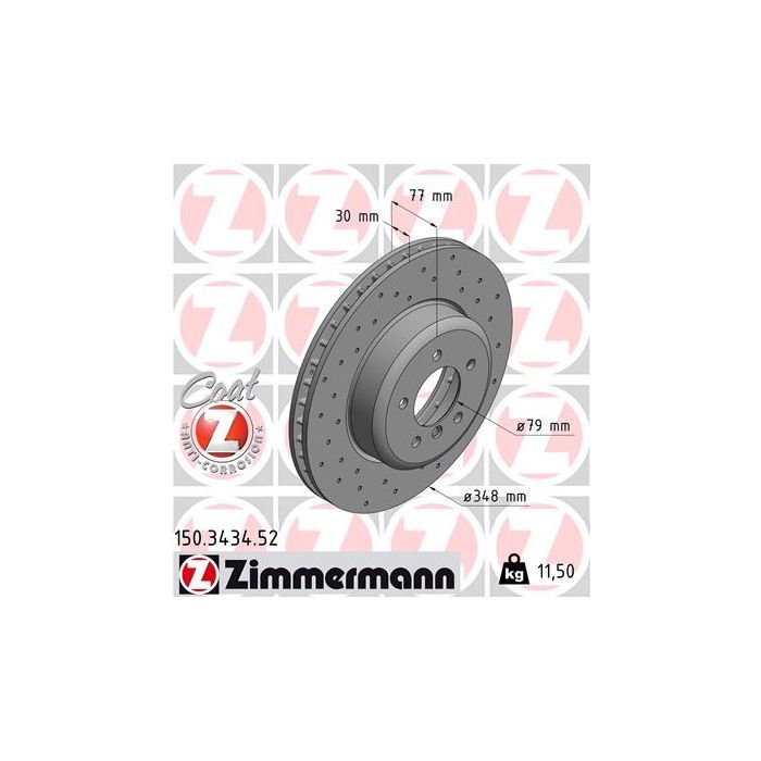 Тормозной диск ZIMMERMANN 150.3434.52 Фото