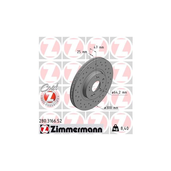Тормозной диск ZIMMERMANN 280.3166.52 Фото