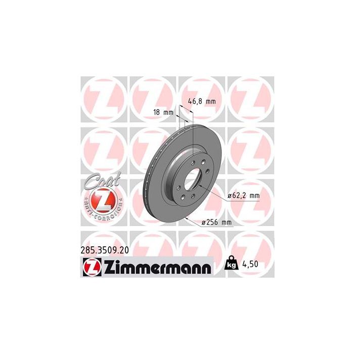 Тормозной диск ZIMMERMANN 285.3509.20 Фото