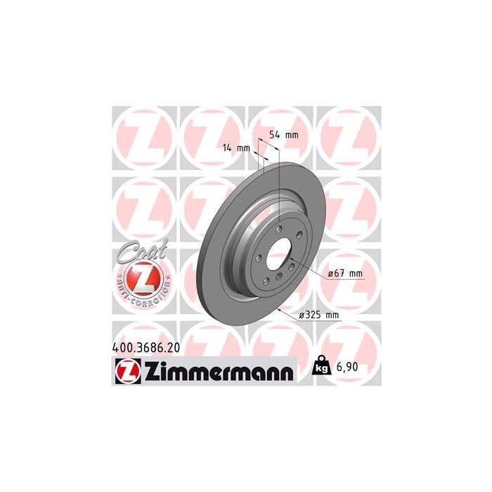 Тормозной диск ZIMMERMANN 400.3686.20 Фото