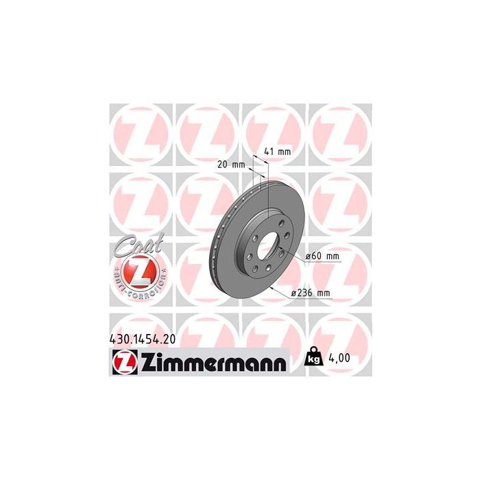 Тормозной диск ZIMMERMANN 430.1454.20 Фото