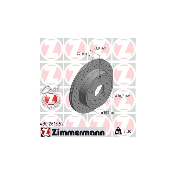 Тормозной диск ZIMMERMANN 430.2613.52 Фото