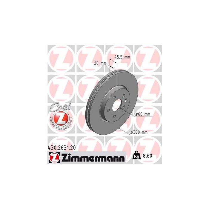 Тормозной диск ZIMMERMANN 430.2631.20 Фото